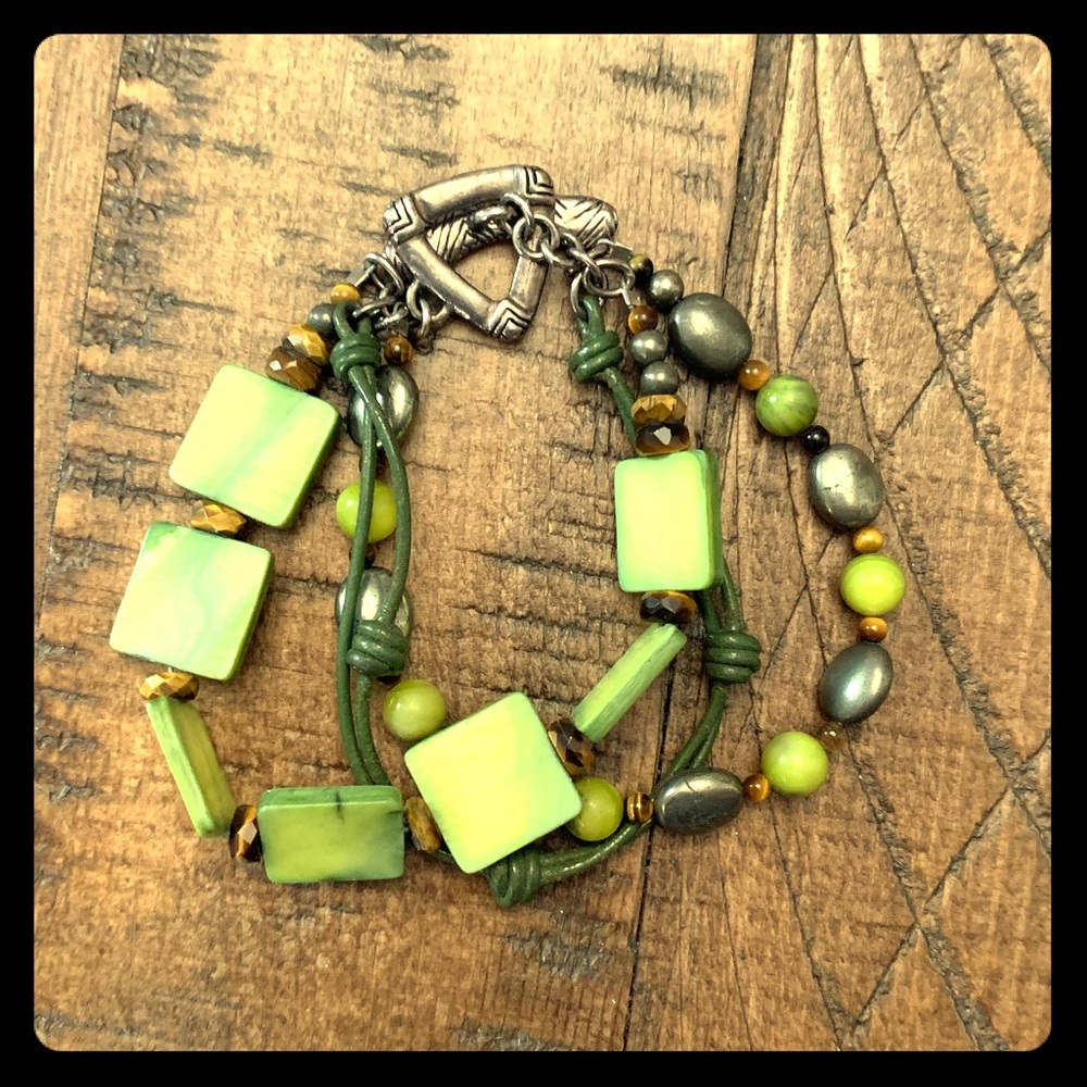 Silpada Green Mother of Pearl Bracelet